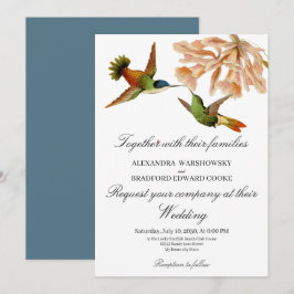 Hummingbird Lily Watercolor Blue White Bröllop