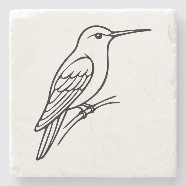 Hummingbird Line Art – Bird Illustration Stenunderlägg (Framsidan)