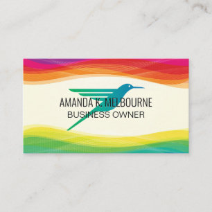 Hummingbird Logotyp   Digital konstnärlig bakgrund Visitkort