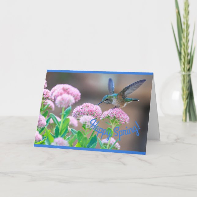 Hummingbird Lycklig Vår Helgkort (Framsida)