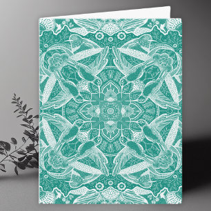 Hummingbird Mandala Art Blank Tack Kort