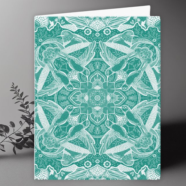 Hummingbird Mandala Art Blank Tack Kort (Skapare uppladdad)