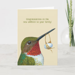 Hummingbird med ägg nyfödd bebis-kort kort