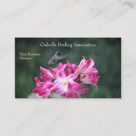 Hummingbird med belladonna lilies visitkort
