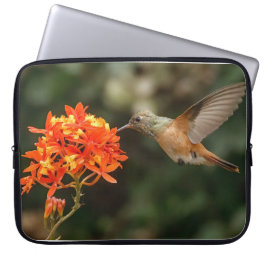 Hummingbird med blomkruka laptop fodral
