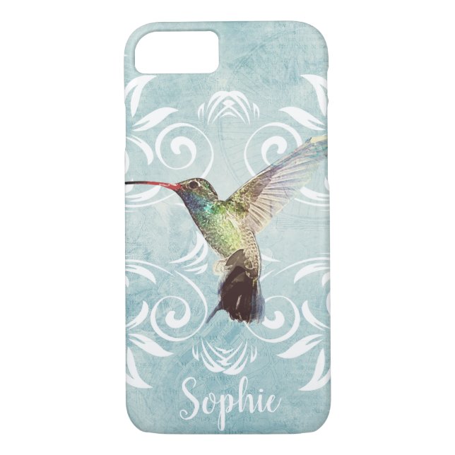 Hummingbird med blommande bakgrund Case-Mate iPhone skal (Baksida)