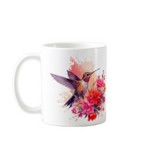 Hummingbird med blommor Kaffe Mugg