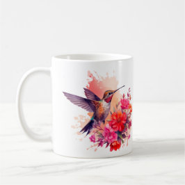 Hummingbird med blommor Kaffe Mugg