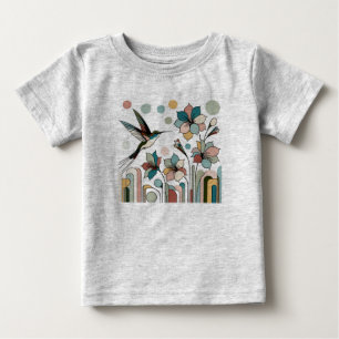 Hummingbird med blommor t shirt