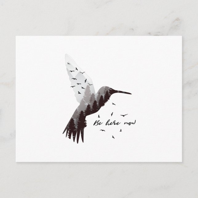 Hummingbird med Forest Vykort (Framsida)