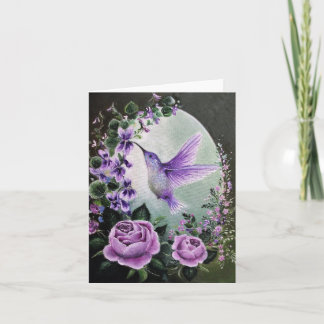 Hummingbird med hälsningskort rosor kort