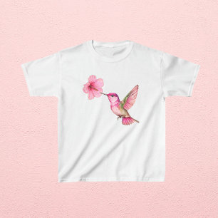 Hummingbird med Hibiscus Flower T Shirt