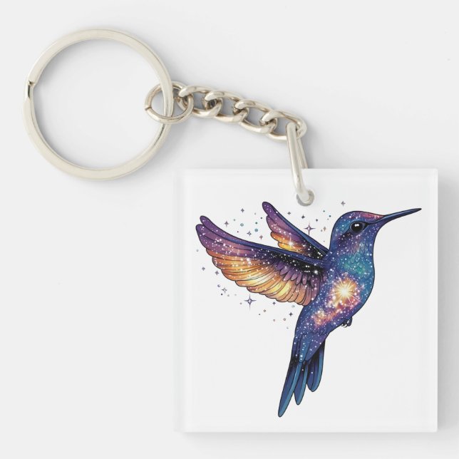 Hummingbird med Himmel Galaxy Bird med fast nattdr (Framsidan)