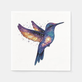 Hummingbird med Himmel Galaxy Bird med fast nattdr Pappersservett