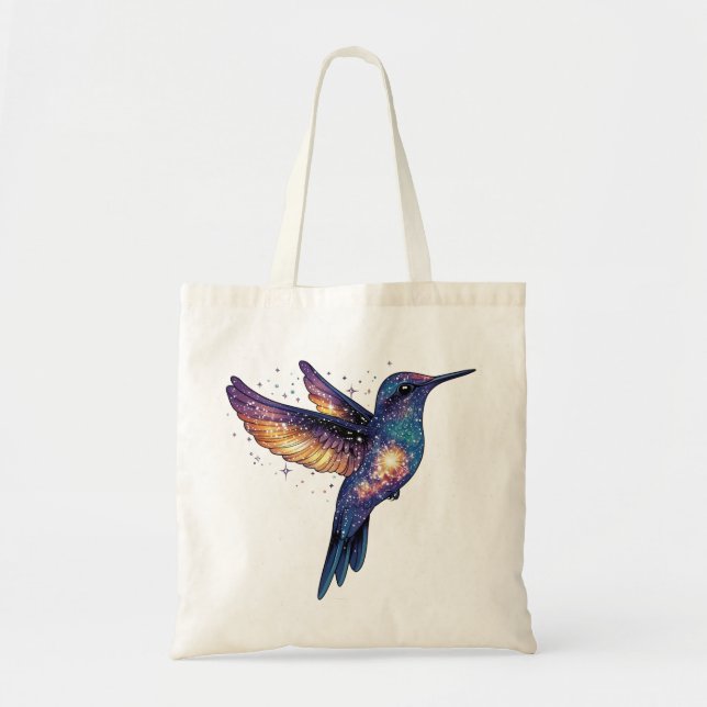 Hummingbird med Himmel Galaxy Bird med fast nattdr Tygkasse (Framsidan)