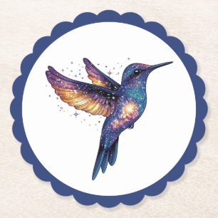 Hummingbird med Himmel Galaxy Bird med fast nattdr Underlägg Papper