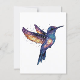 Hummingbird med Himmel Galaxy Bird med fast nattdr Vykort