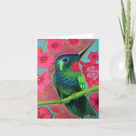 Hummingbird med Petunias Kort