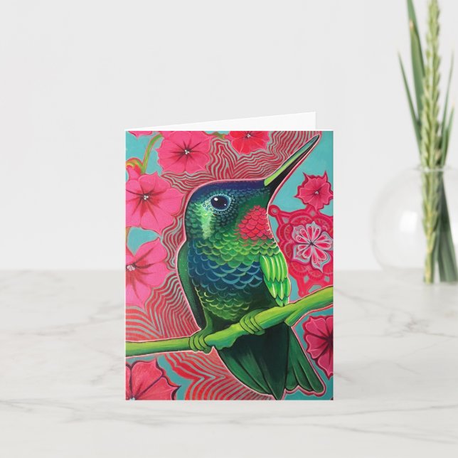 Hummingbird med Petunias Kort (Framsida)