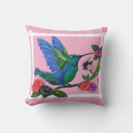 Hummingbird med ro och regn kudde