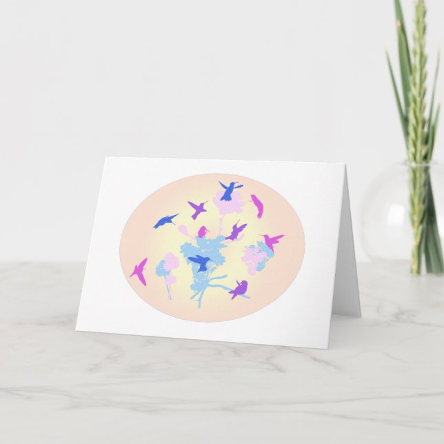 Hummingbird Menagerie Greeting Cards Tack Kort (Framsida)