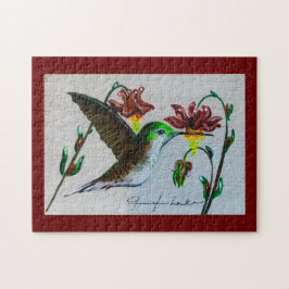 Hummingbird Merlot Puzzle Pussel