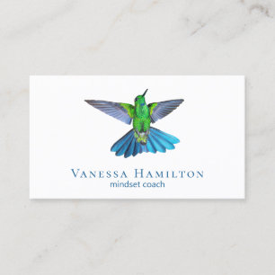 Hummingbird Minimal Modern White Blue Visitkort