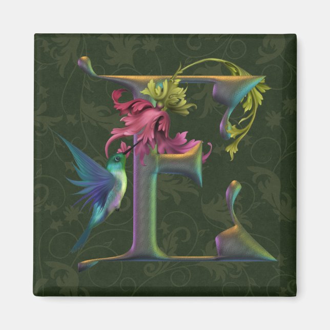 Hummingbird Monogram E Magnet (Framsidan)