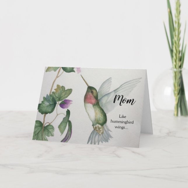 Hummingbird Mor's Day Card Kort (Framsida)