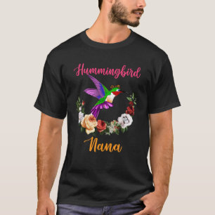 Hummingbird Nana Blommigt Bird Bow Tie Mor Day T Shirt