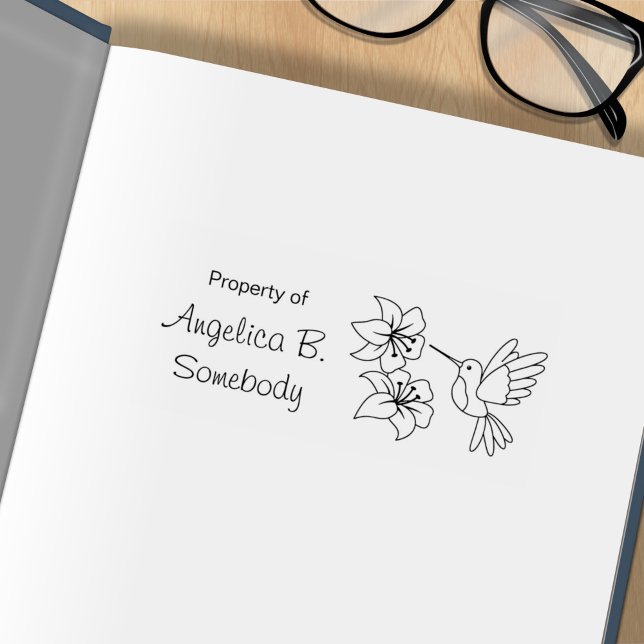 Hummingbird nära Flowers - Bokplåt Stämpel (Skapare uppladdad)