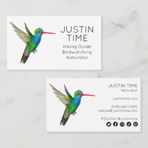 Hummingbird Naturalist Guide Fågelskådning Hiking Visitkort