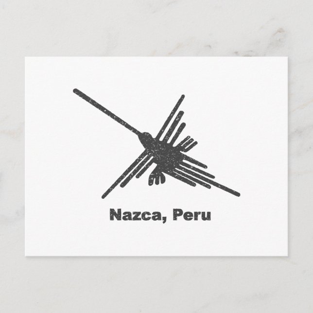 Hummingbird Nazca, Peru Old Print Stil Vykort (Framsida)