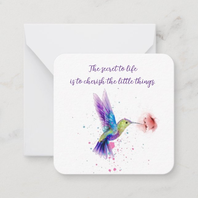 Hummingbird notecard 2,5 x 2,5 anteckningskort (Framsida)