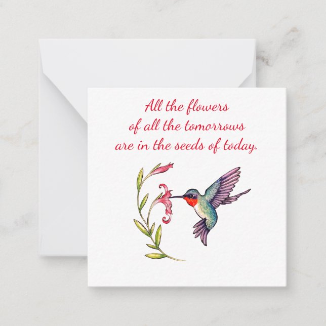 Hummingbird notecard anteckningskort (Framsida)