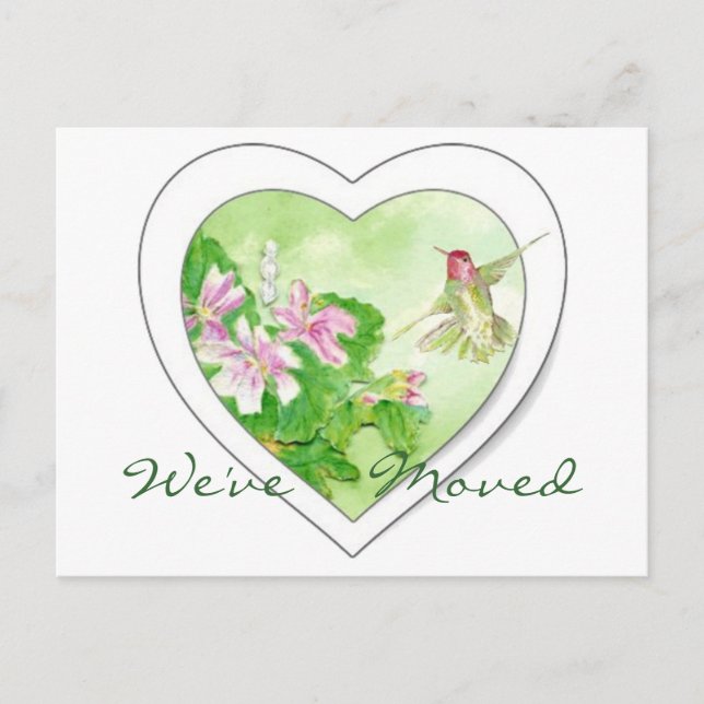 Hummingbird Nytt adress, nytt hemvykort Meddelande Vykort (Framsida)