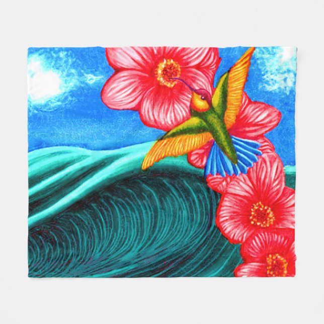 Hummingbird Ocean Fleecefilt (Framsidan (Horisontell))