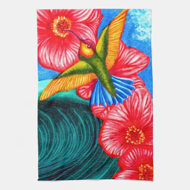 Hummingbird Ocean Kökshandduk (Vertikal)