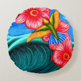 Hummingbird Ocean  Rund Kudde