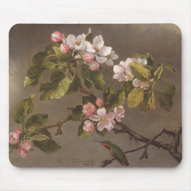 Hummingbird och Apple blommar Musmatta (Framsidan)