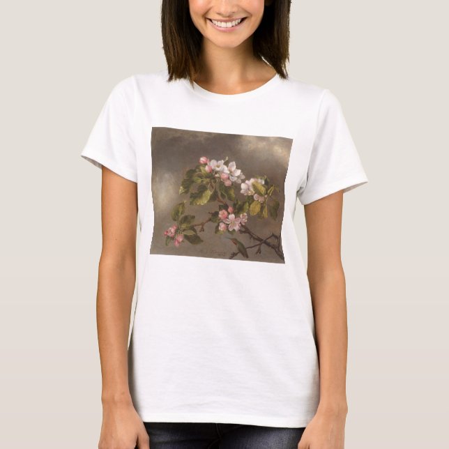 Hummingbird och Apple blommar T-shirt (Framsida)