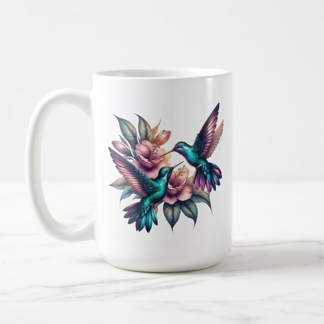 Hummingbird och Blge Large Classic Ceramic Kaffemugg (Vänster)