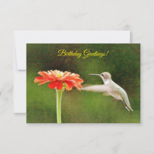 Hummingbird- och blomdagskort inbjudningar