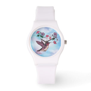 Hummingbird och blomma armbandsur