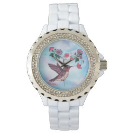 Hummingbird och blomma armbandsur