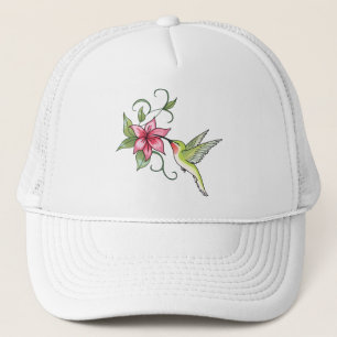 Hummingbird och blomma keps