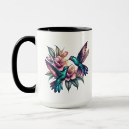 Hummingbird och Blomma Large combo Mugg