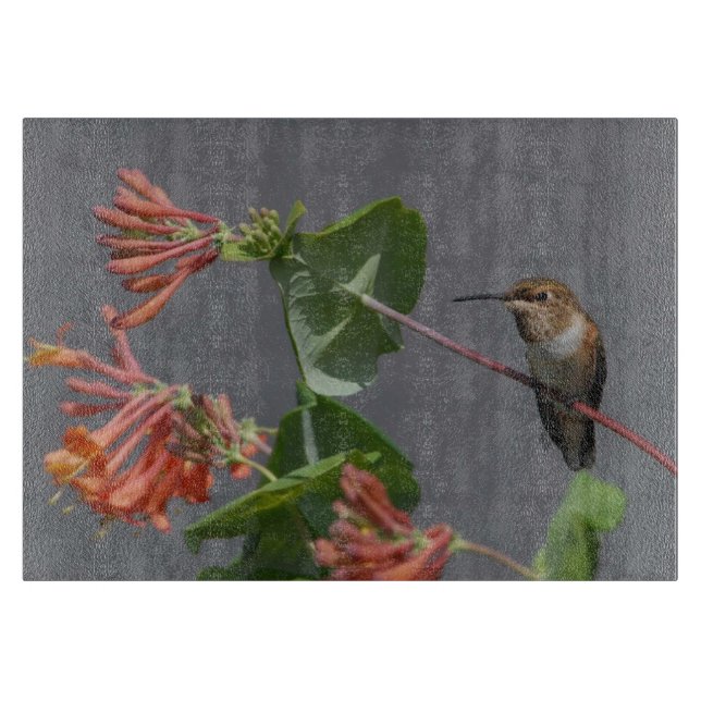 Hummingbird- och blommaskärbräda (Framsidan)