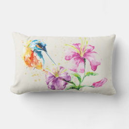 Hummingbird och Blommigt Lumbar Pillow Lumbarkudde