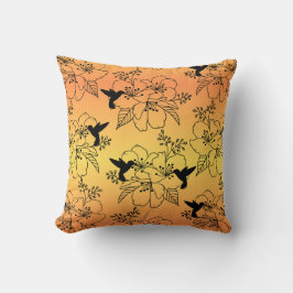 Hummingbird och Blommönster Cushion Kudde
